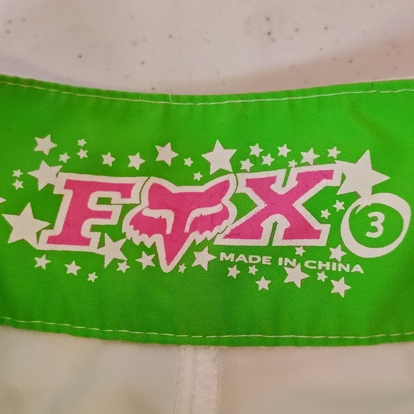 Y2K FOX racing Women’s Board Shorts Sz 3 White/Green/Pink Drawstring Vintage - Picture 7 of 9
